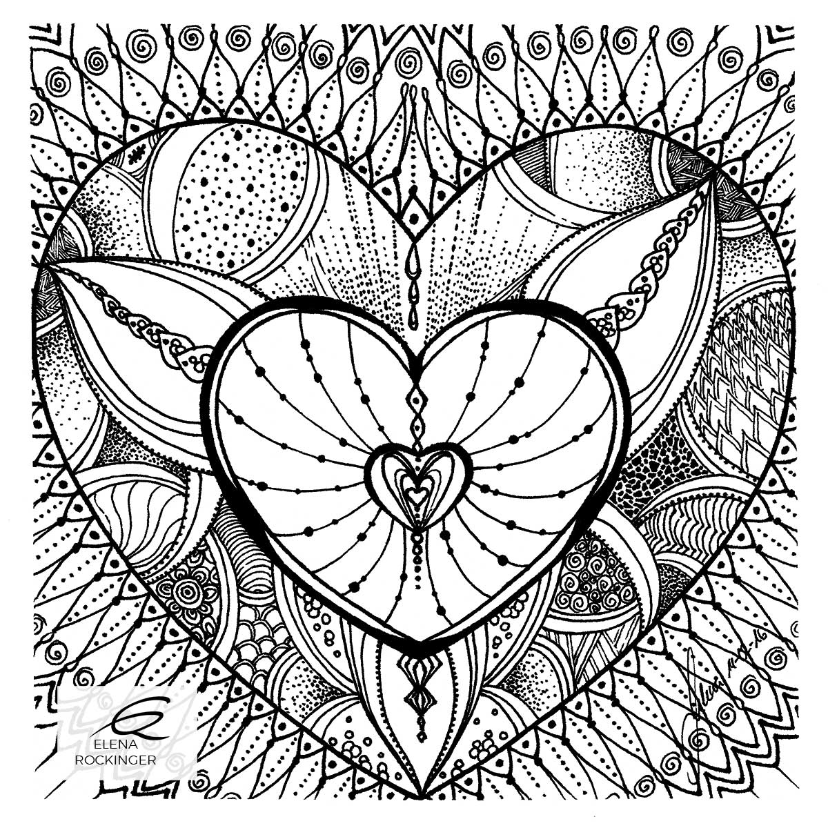 Colouring Books — Archive 01 Illustration Ink Colouring Book Elena Rockinger Love Mandala 01 S