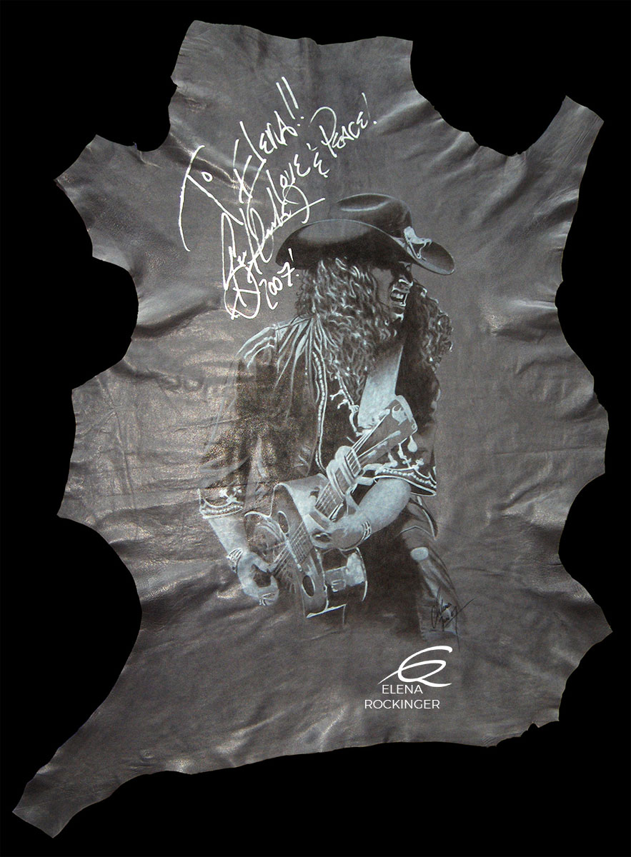 01 Portrait Painting Leather Music Elena Rockinger Eric Sardinas S