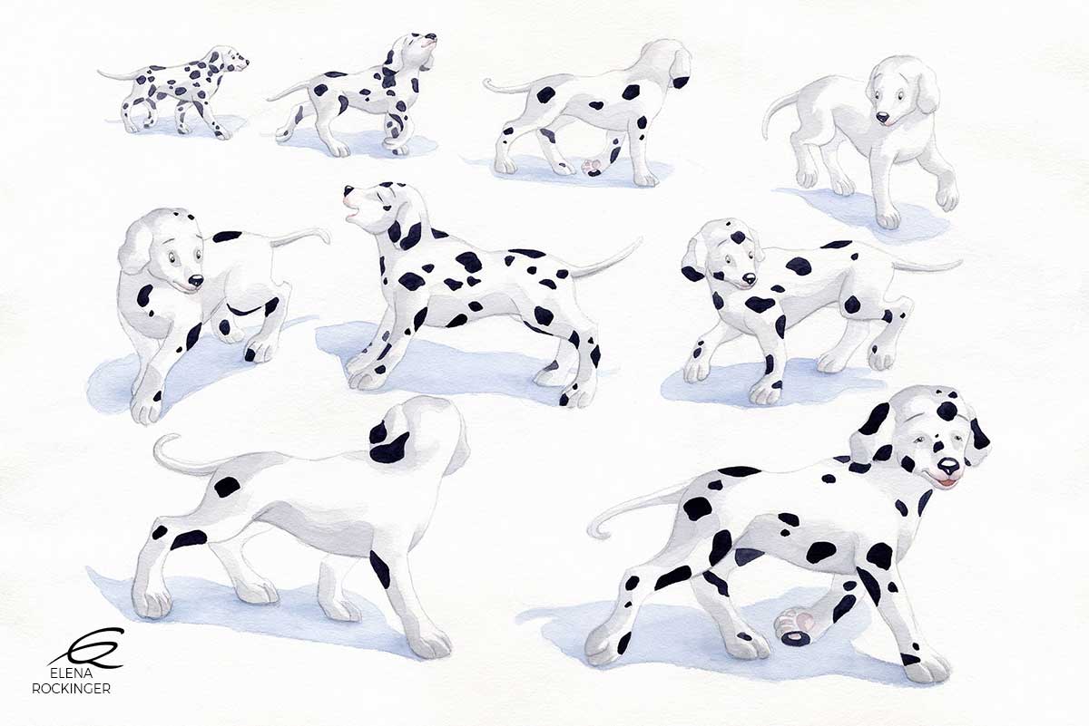 02 Illustration Picture Book Water Colour Elena Rockinger Dalmatian T 02 S