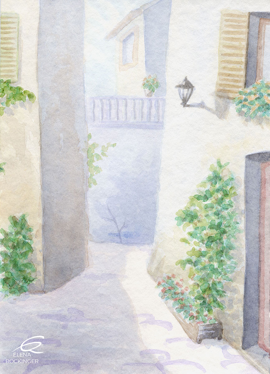 03 Painting Watercolour Southern Houses S 1