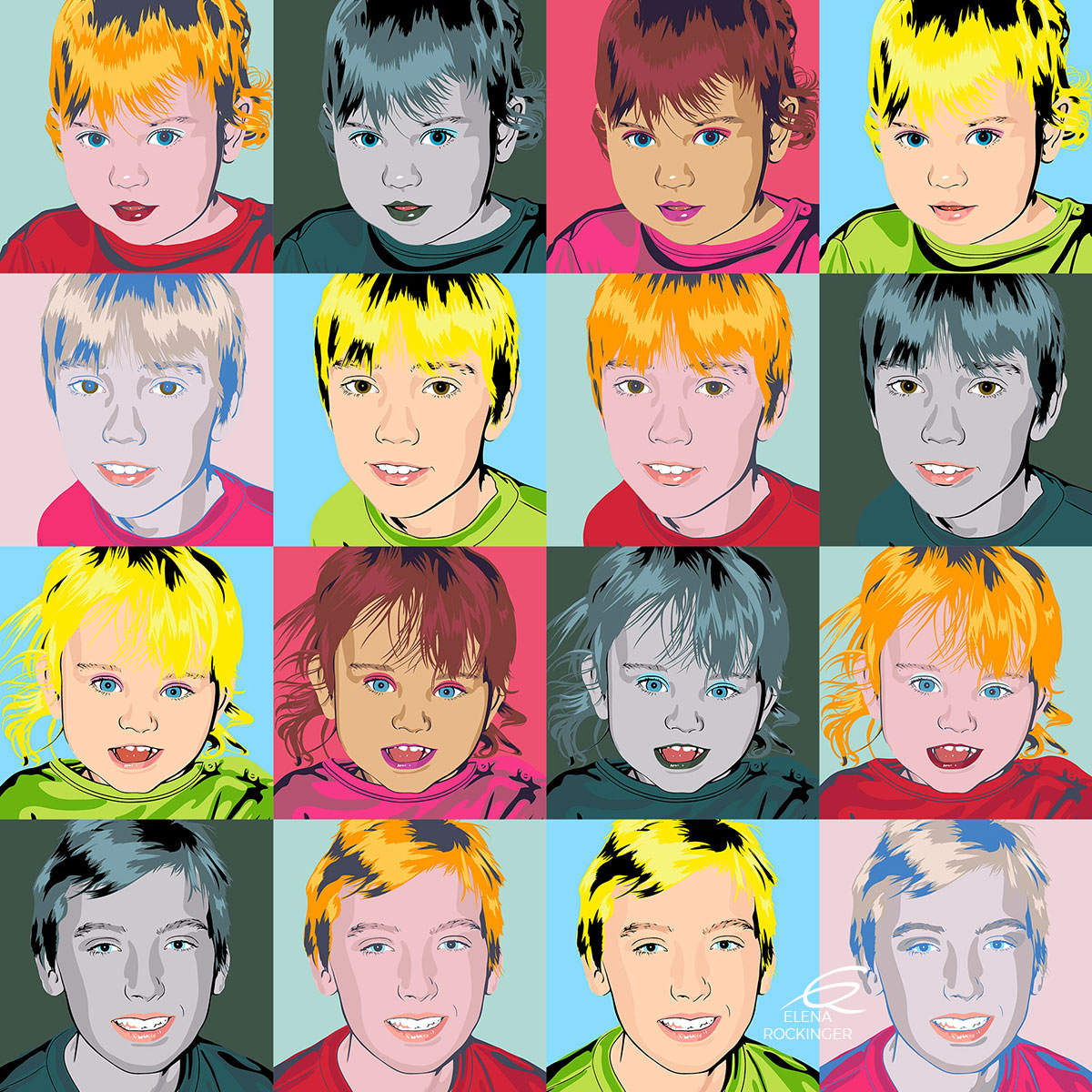 03 Portrait Illustration Pop Art Elena Rockinger Warhol 03 S