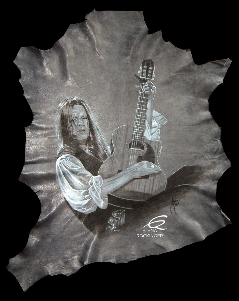 03 Portrait Painting Leather Music Elena Rockinger Willy Deville S