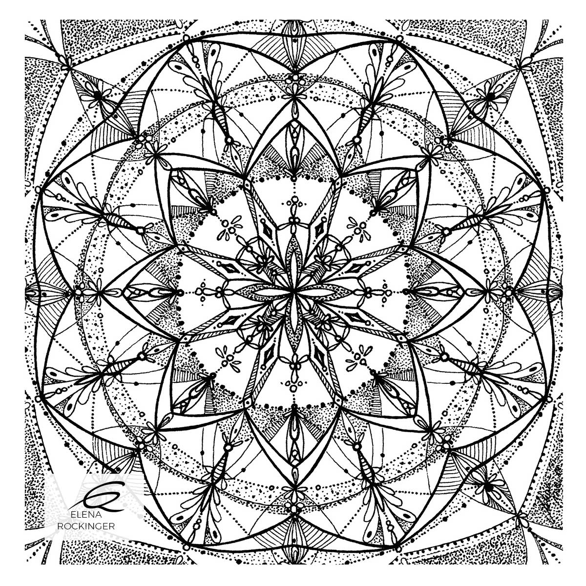 Colouring Books — Archive 04 Illustration Ink Colouring Book Elena Rockinger Love Mandala 04 S