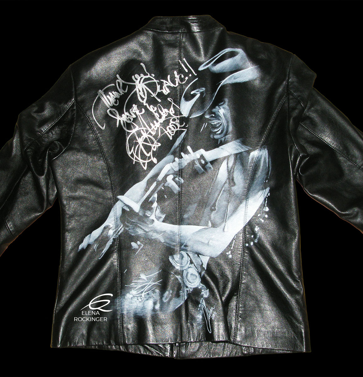 04 Portrait Painting Leather Music Elena Rockinger Eric Sardinas Jacket S