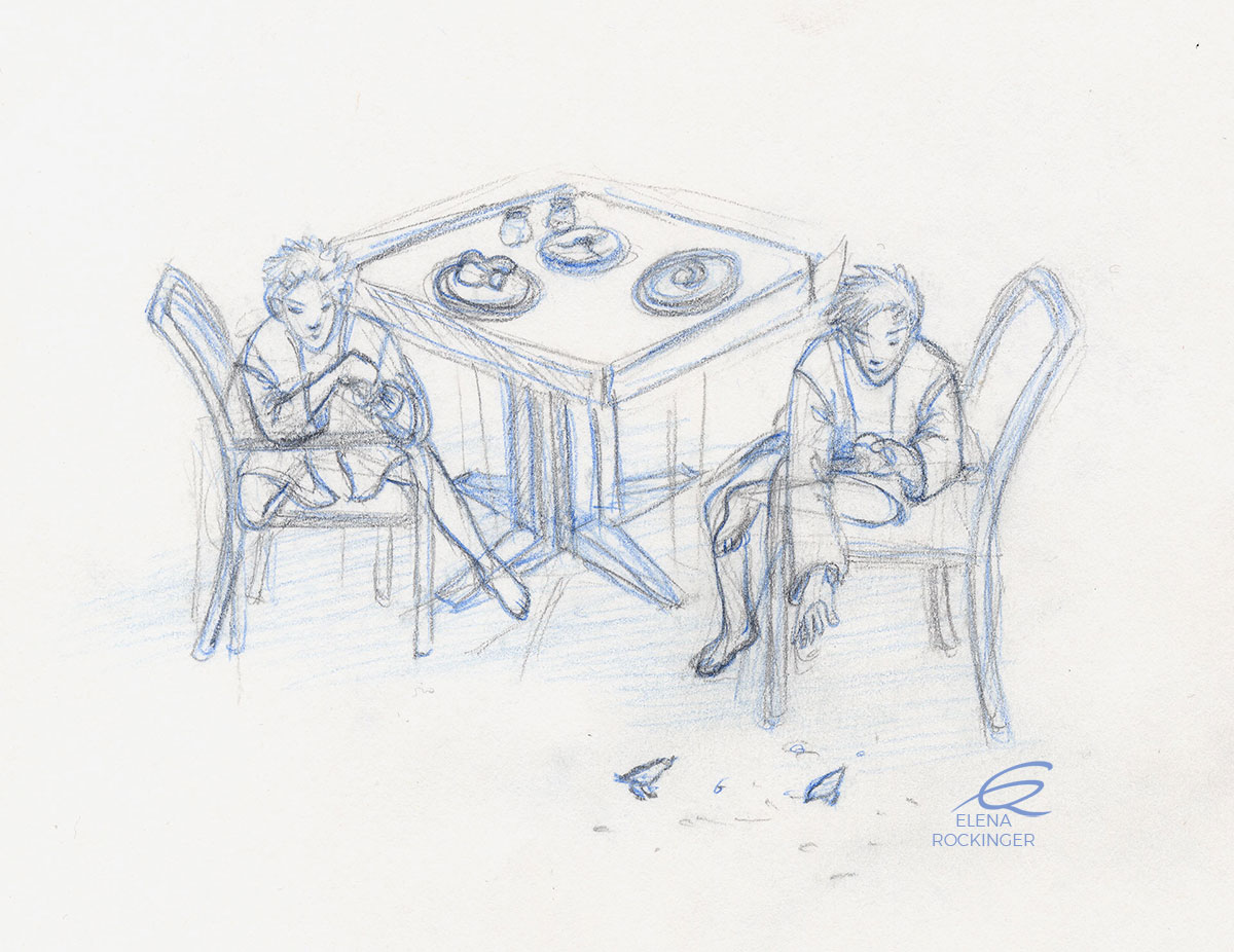 05 Drawing Live Blue Pencil Elena Rockinger Feeding Birds S