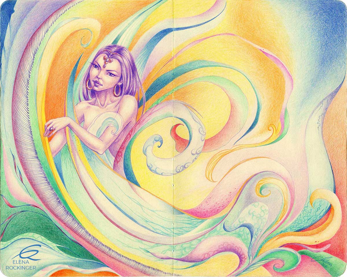 06 Drawing Colour Pencil Elena Rockinger Purple Illusion Nbs