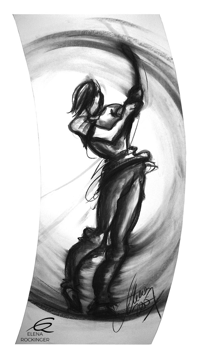 06 Drawing Expressive Ink Charcoal Elena Rockinger Golfer 02 S