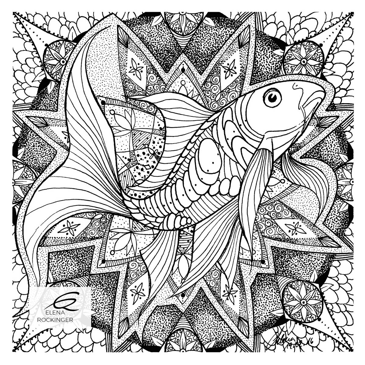 Colouring Books — Archive 06 Illustration Ink Colouring Book Elena Rockinger Love Mandala 06 S