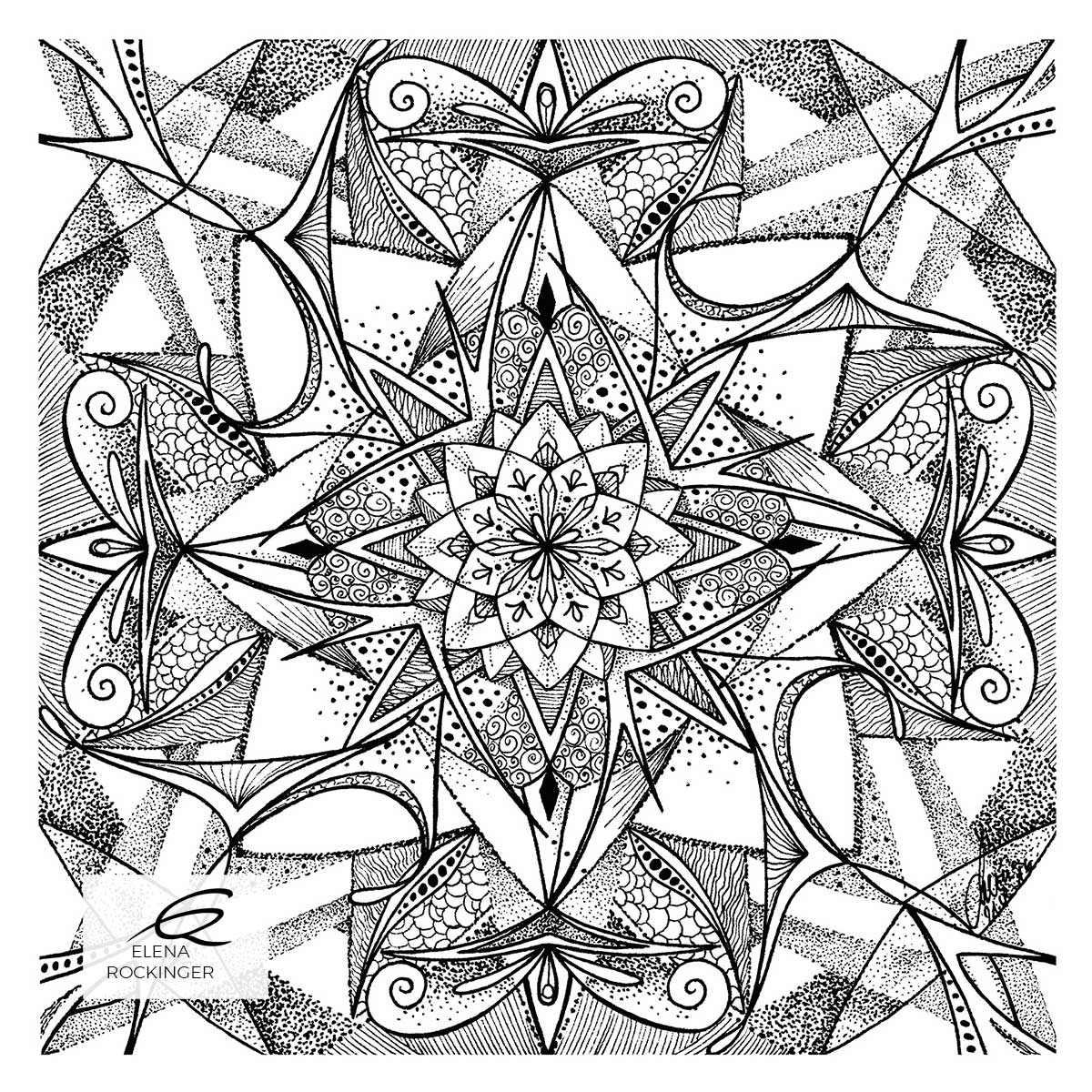 Colouring Books — Archive 08 Illustration Ink Colouring Book Elena Rockinger Love Mandala 08 S