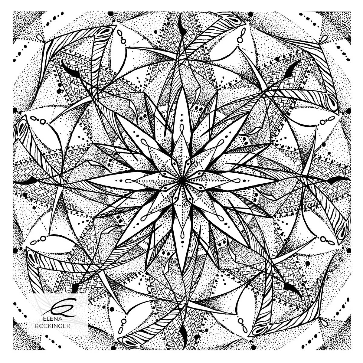 Colouring Books — Archive 10 Illustration Ink Colouring Book Elena Rockinger Love Mandala 10 S