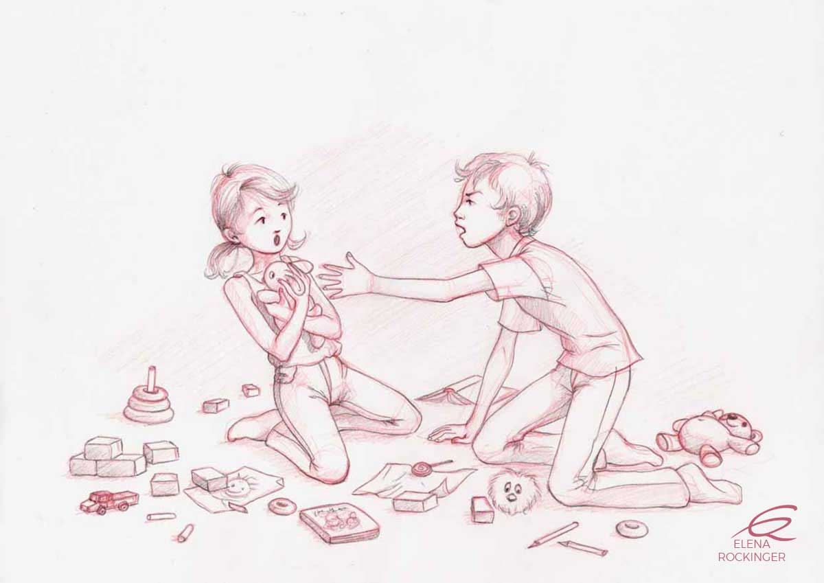 10 Illustration Kids Red Pencil Elena Rockinger Fight S