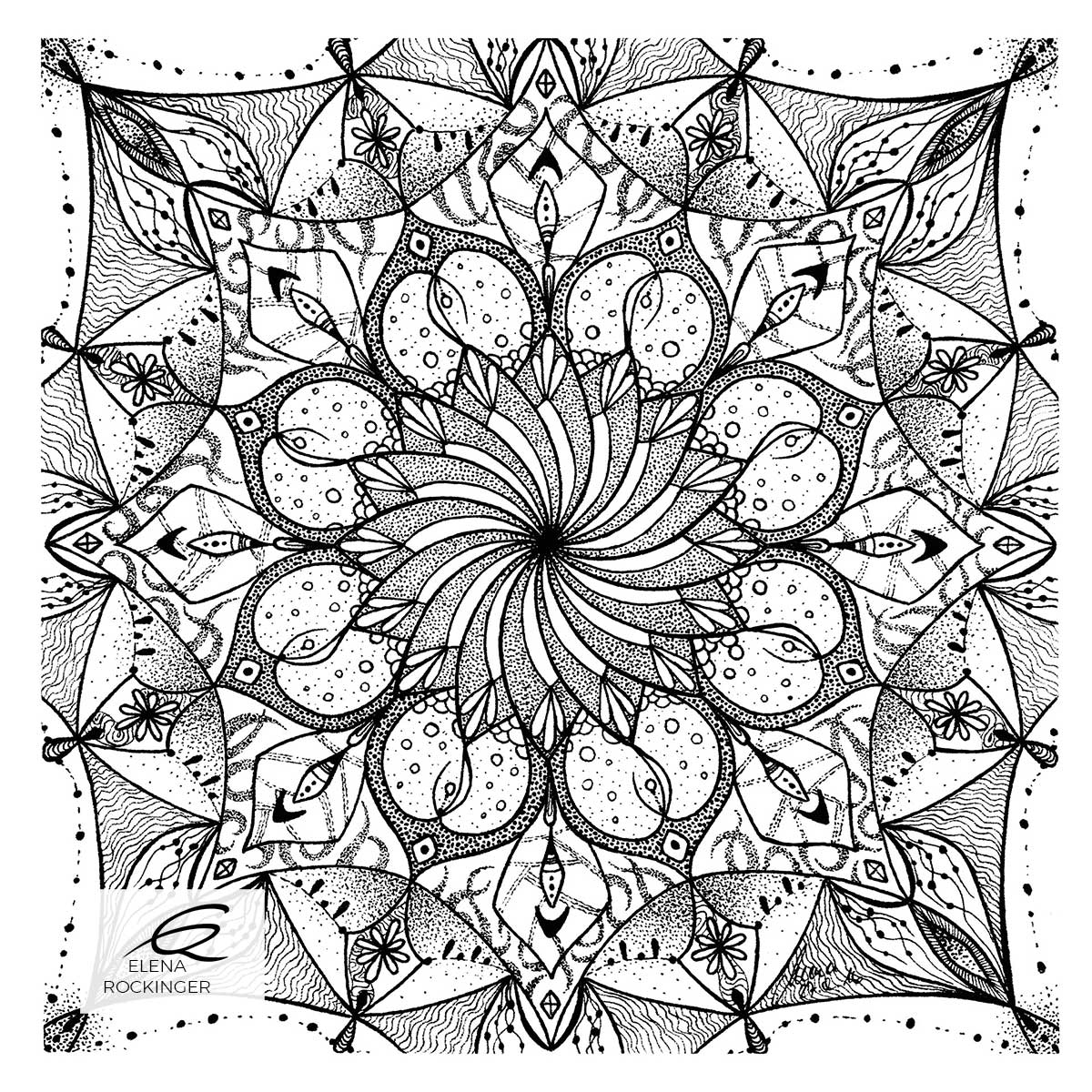 Colouring Books — Archive 11 Illustration Ink Colouring Book Elena Rockinger Love Mandala 11 S