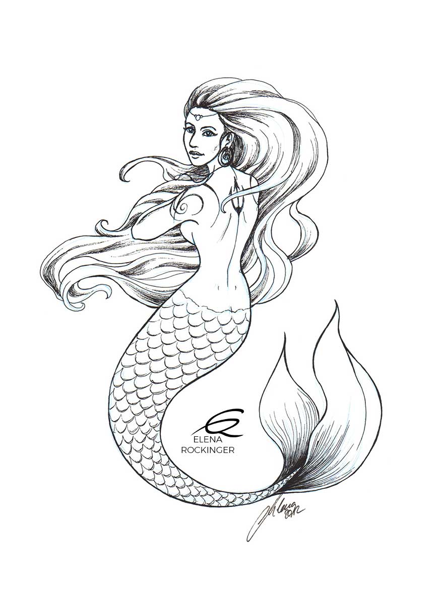 12 Drawing Pencil Ink Elena Rockinger Mermaid S