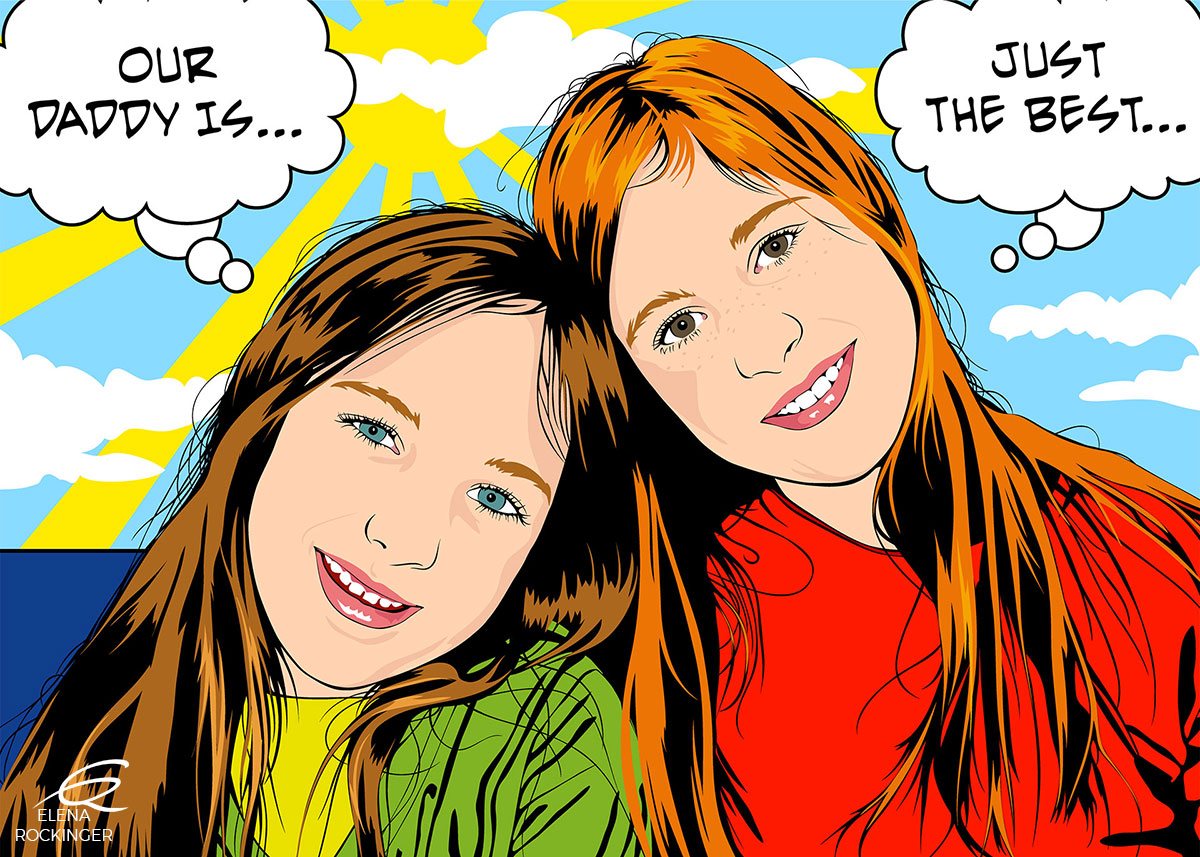 12 Portrait Illustration Pop Art Elena Rockinger Lichtenstein 12 S