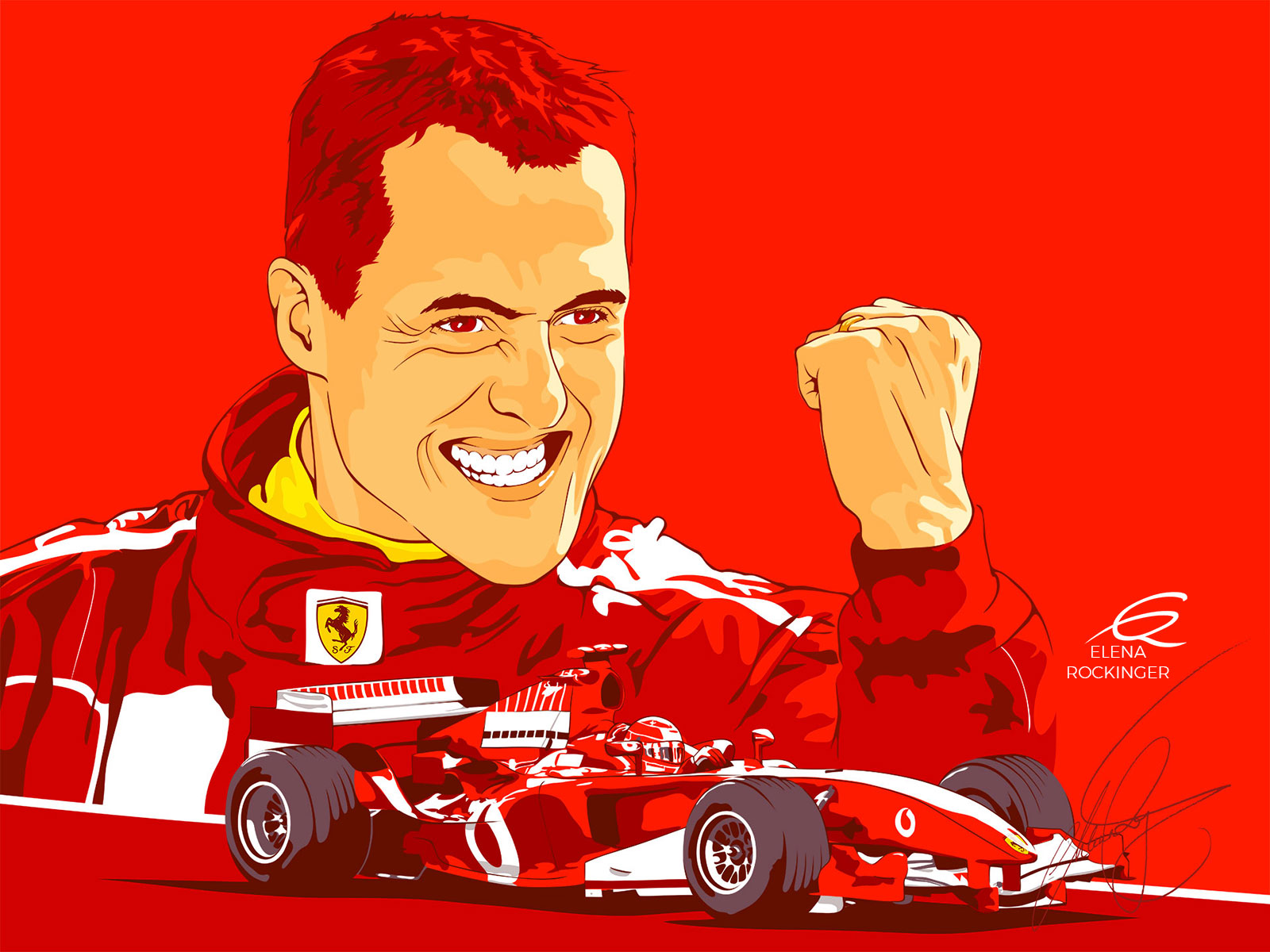 13 Portrait Illustration Pop Art Elena Rockinger 13 Vector Michael Schumacher S