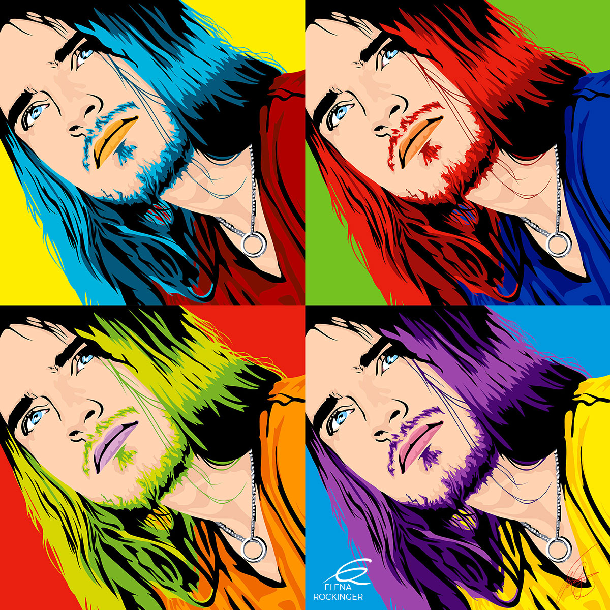 13 Portrait Illustration Pop Art Elena Rockinger Warhol 13 S