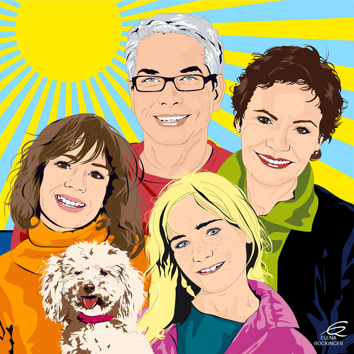 14 Portrait Illustration Pop Art Elena Rockinger Lichtenstein 14 S