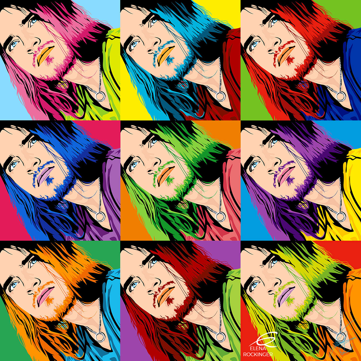 14 Portrait Illustration Pop Art Elena Rockinger Warhol 14 S