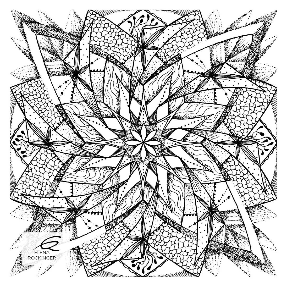 Colouring Books — Archive 15 Illustration Ink Colouring Book Elena Rockinger Love Mandala 15 S
