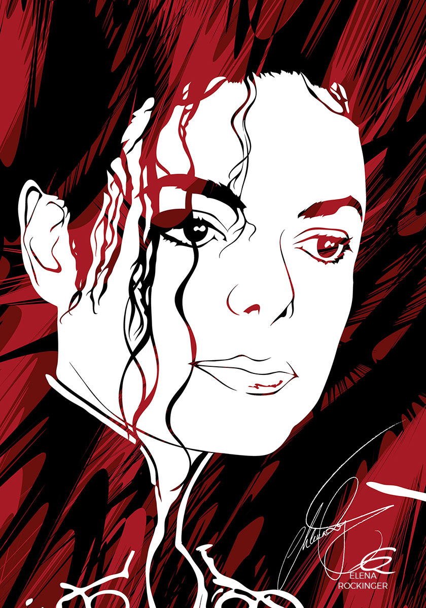 15 Portrait Illustration Pop Art Elena Rockinger 15 Vector Michael Jackson 02 S