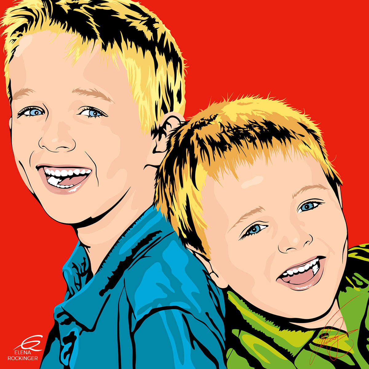 15 Portrait Illustration Pop Art Elena Rockinger Warhol 15 S