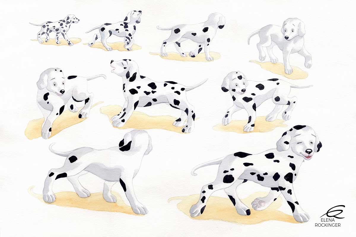 16 Illustration Picture Book Water Colour Elena Rockinger Dalmatian T 16 S