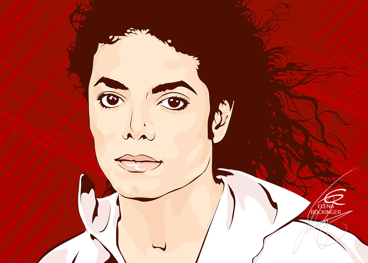 17 Portrait Illustration Pop Art Elena Rockinger 17 Vector Michael Jackson 04 S