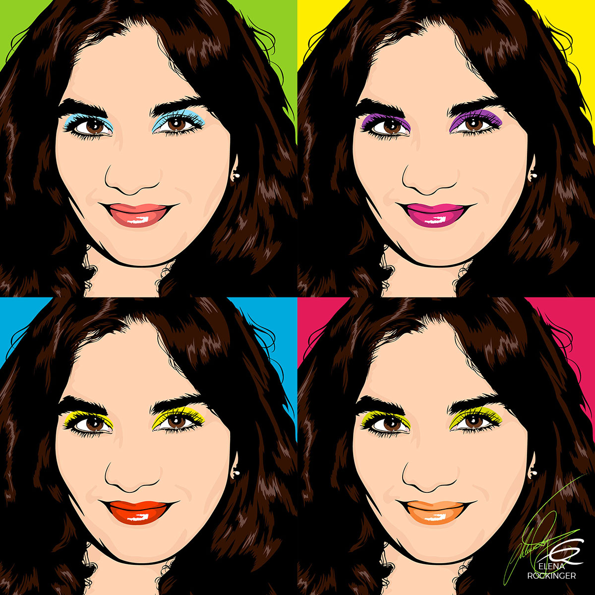 17 Portrait Illustration Pop Art Elena Rockinger Warhol 17 S