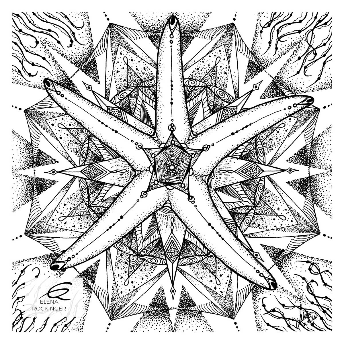 Colouring Books — Archive 18 Illustration Ink Colouring Book Elena Rockinger Love Mandala 18 S