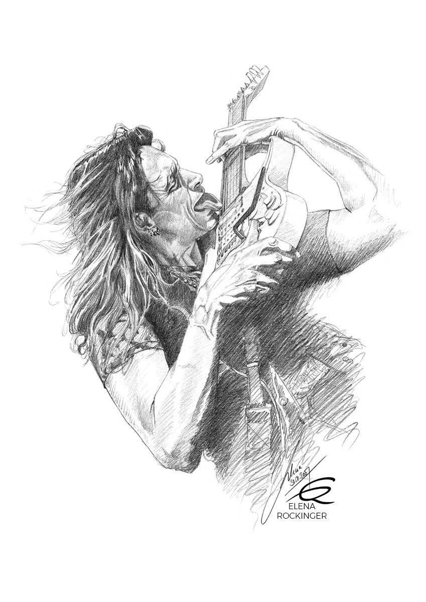 18 Portrait Graphite Music Elena Rockinger Steve Vai S