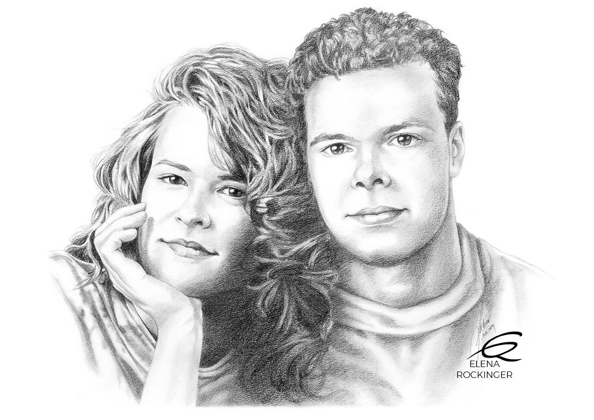 18 Portrait Illustration Graphite Elena Rockinger Richard Anja S