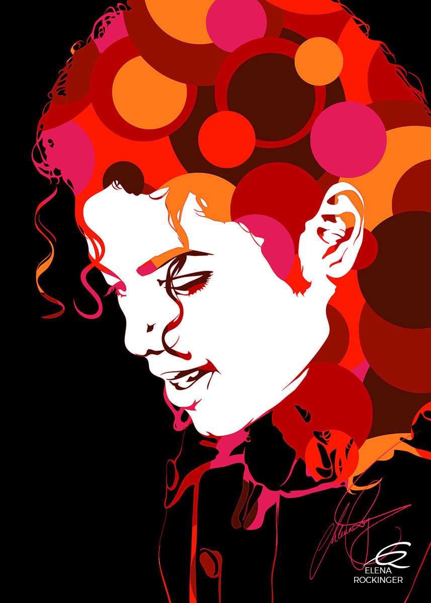 18 Portrait Illustration Pop Art Elena Rockinger 18 Vector Michael Jackson 05 S