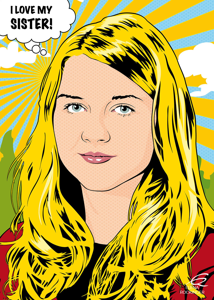 18 Portrait Illustration Pop Art Elena Rockinger Lichtenstein 18 S