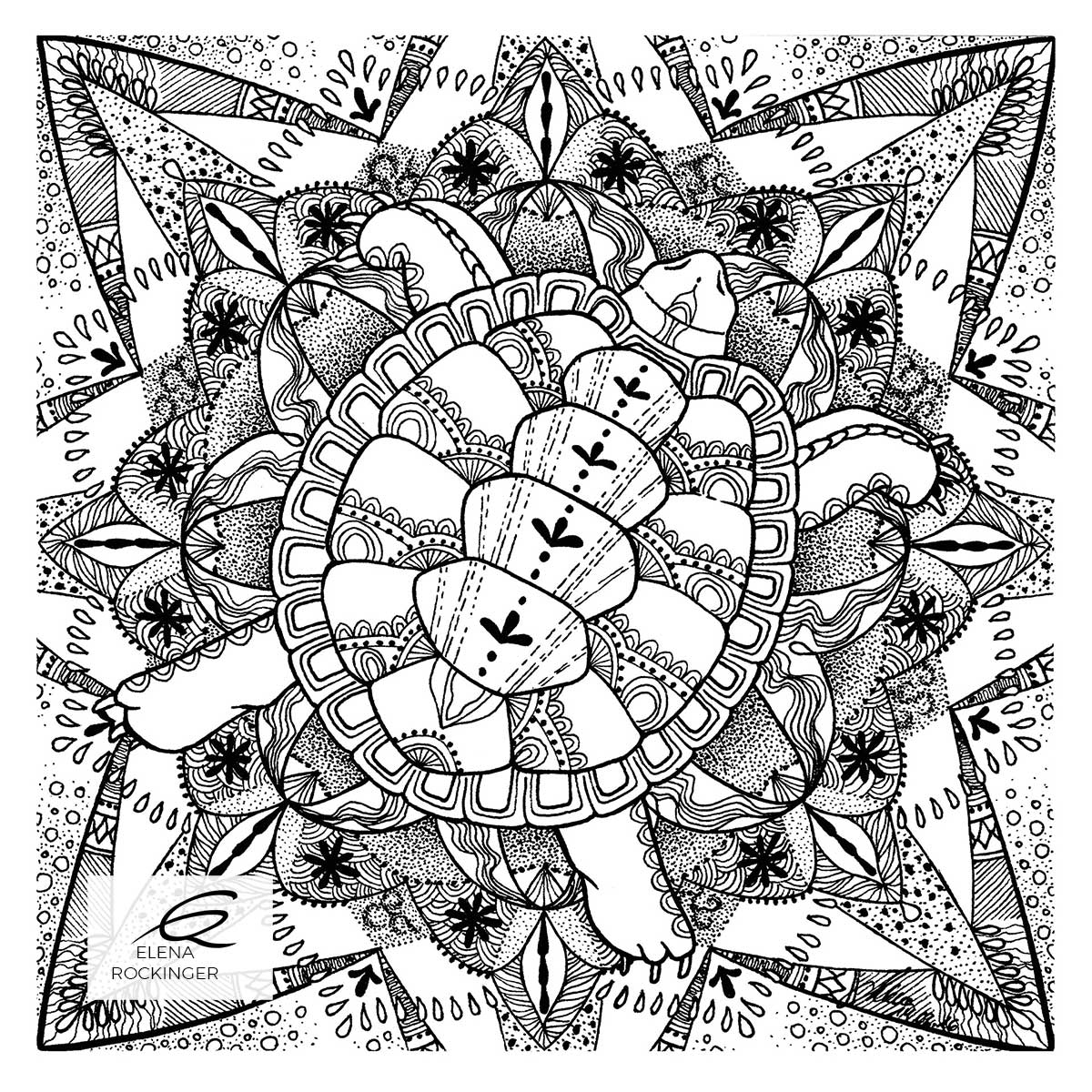 Colouring Books — Archive 19 Illustration Ink Colouring Book Elena Rockinger Love Mandala 19 S