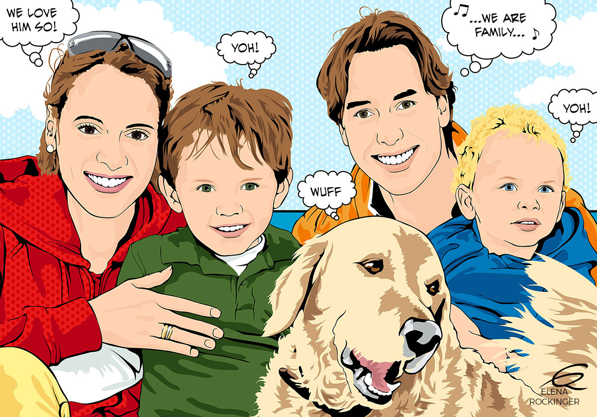 20 Portrait Illustration Pop Art Elena Rockinger Lichtenstein 20 S