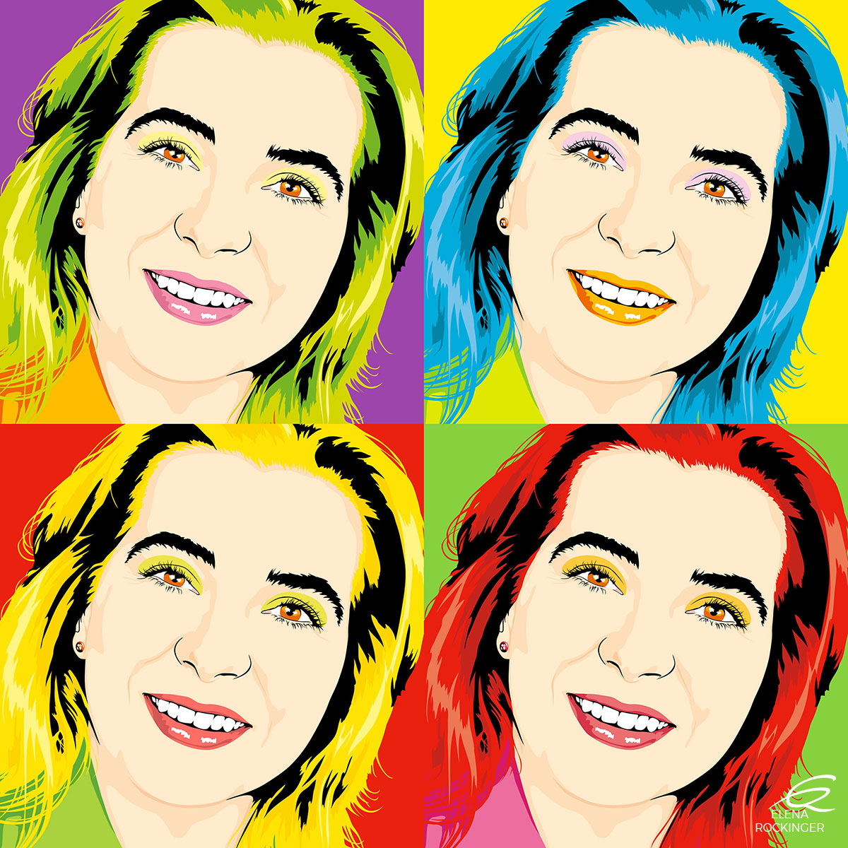 21 Portrait Illustration Pop Art Elena Rockinger Warhol 21 S