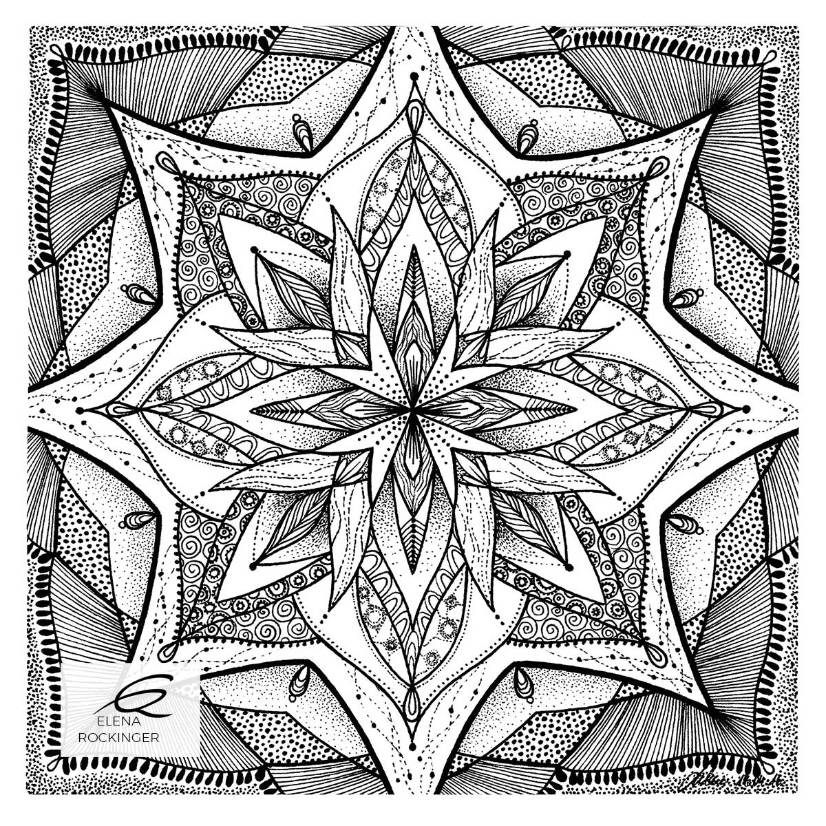 Colouring Books — Archive 22 Illustration Ink Colouring Book Elena Rockinger Love Mandala 22 S