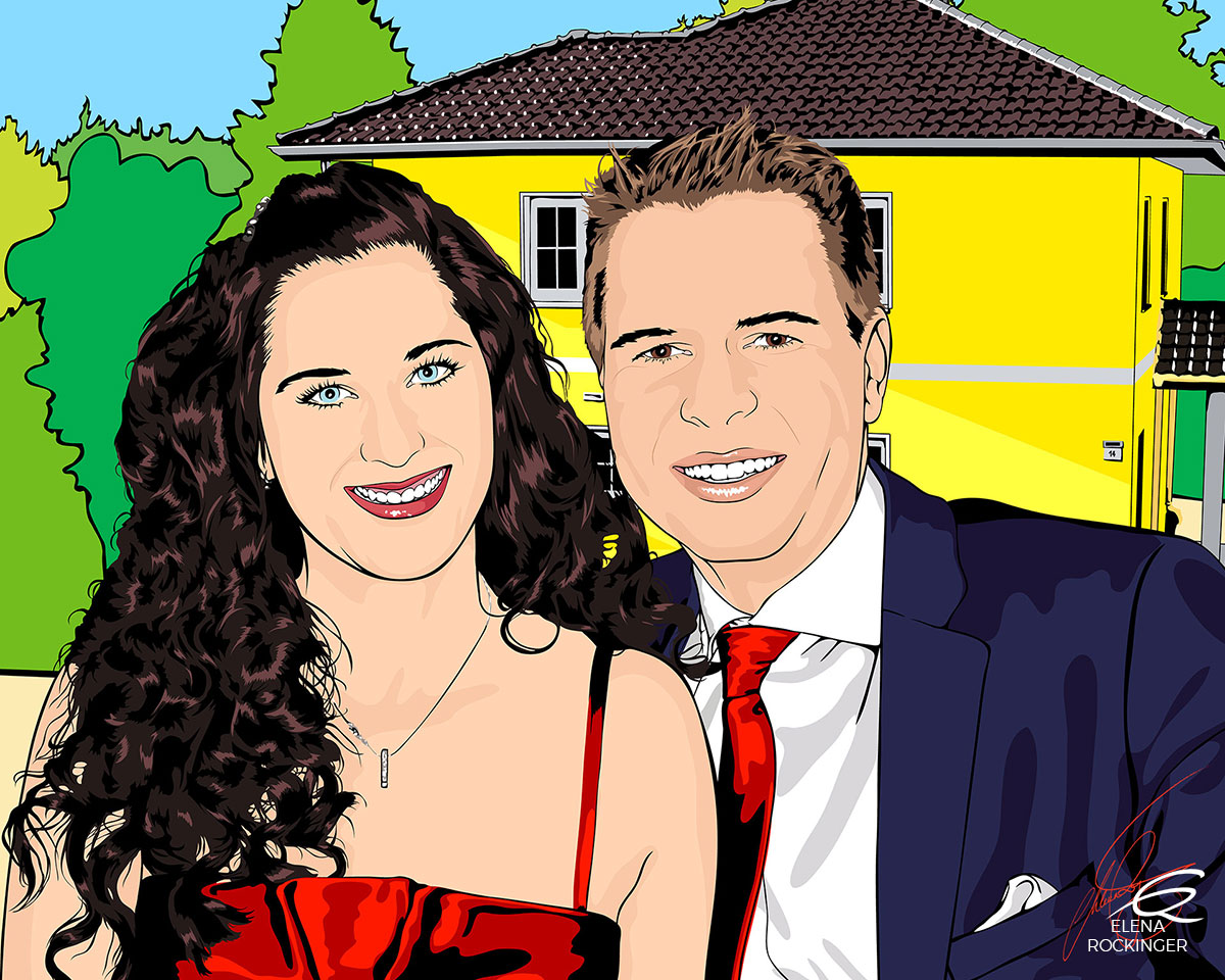 22 Portrait Illustration Pop Art Elena Rockinger Lichtenstein 22 S