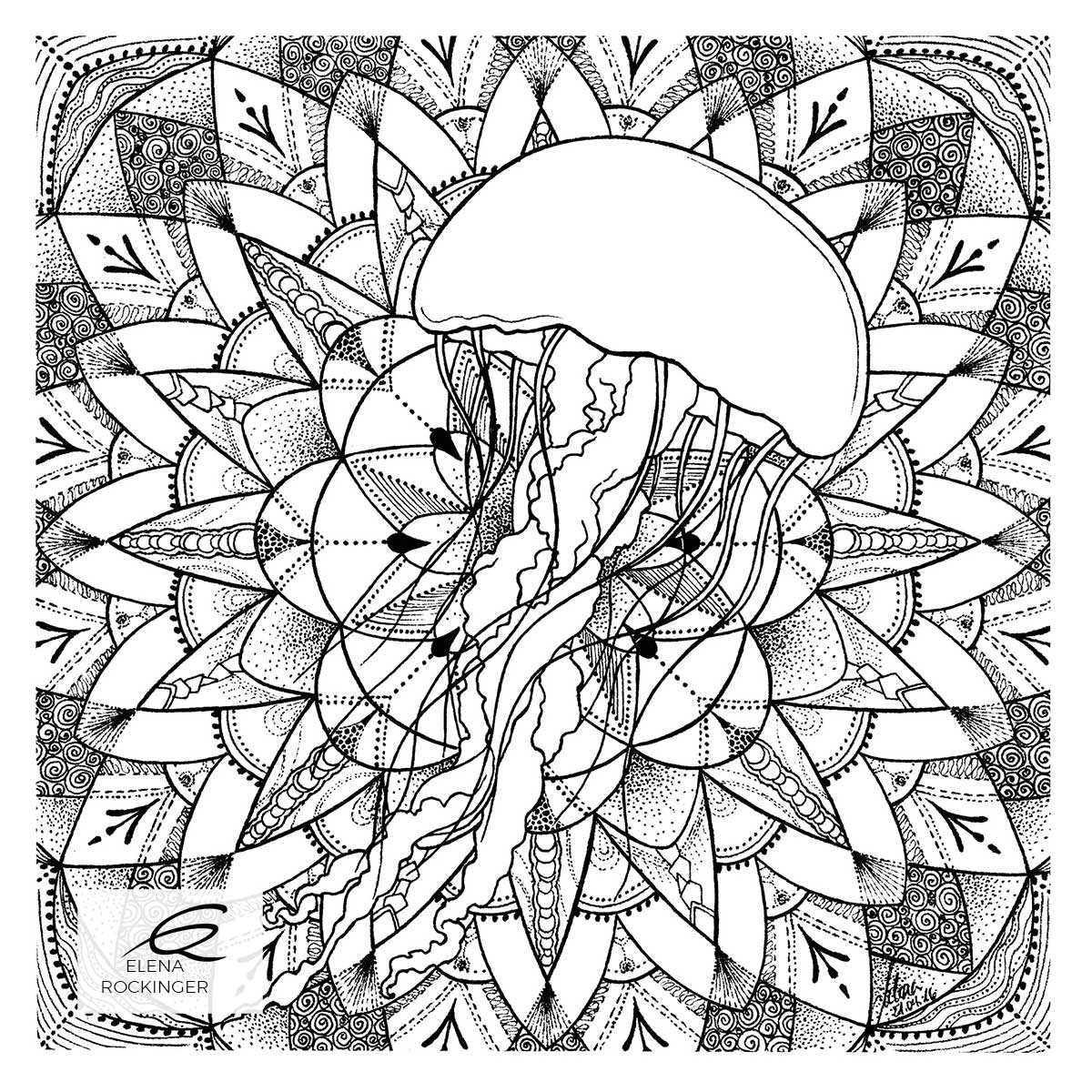 Colouring Books — Archive 23 Illustration Ink Colouring Book Elena Rockinger Love Mandala 23 S