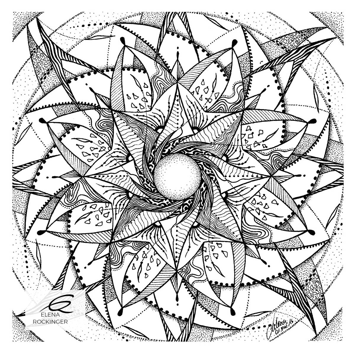 Colouring Books — Archive 25 Illustration Ink Colouring Book Elena Rockinger Love Mandala 25 S