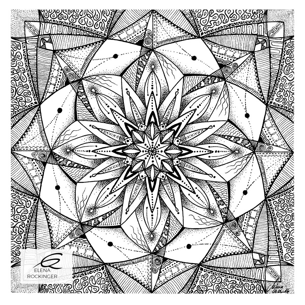 Colouring Books — Archive 29 Illustration Ink Colouring Book Elena Rockinger Love Mandala 29 S