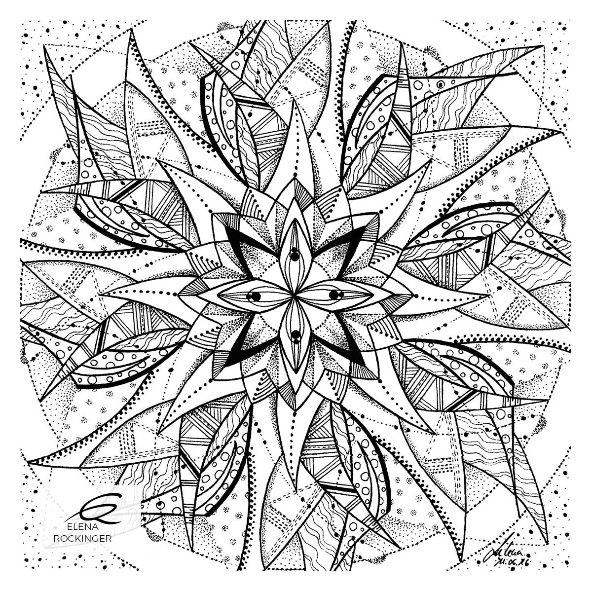 Colouring Books — Archive 30 Illustration Ink Colouring Book Elena Rockinger Love Mandala 30 S