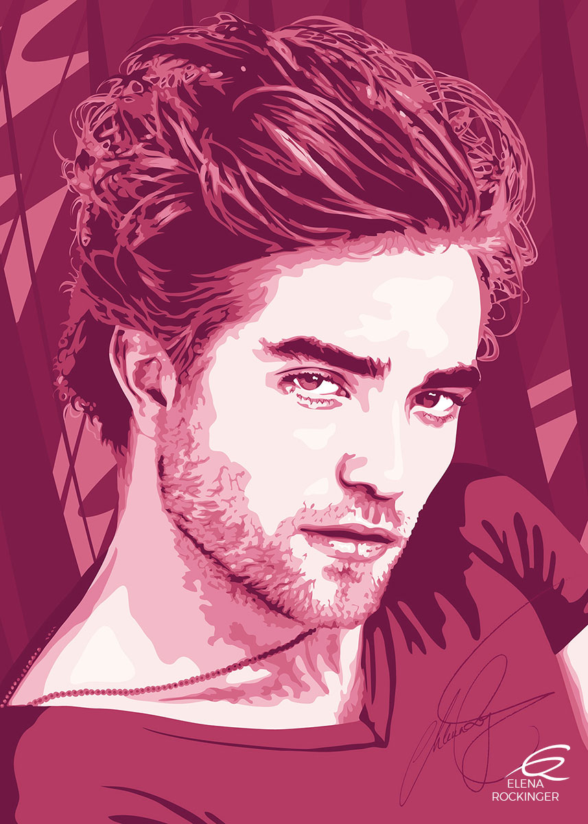 30 Portrait Illustration Pop Art Elena Rockinger 30 Vector Robert Pattinson S