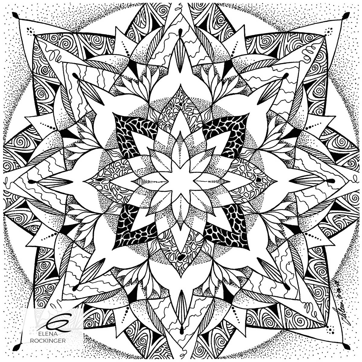 Colouring Books — Archive 33 Illustration Ink Colouring Book Elena Rockinger Love Mandala 33 S