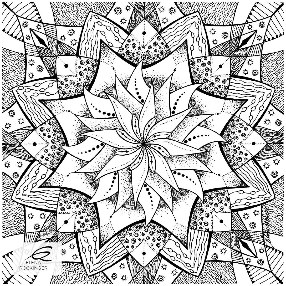 Colouring Books — Archive 34 Illustration Ink Colouring Book Elena Rockinger Love Mandala 34 S