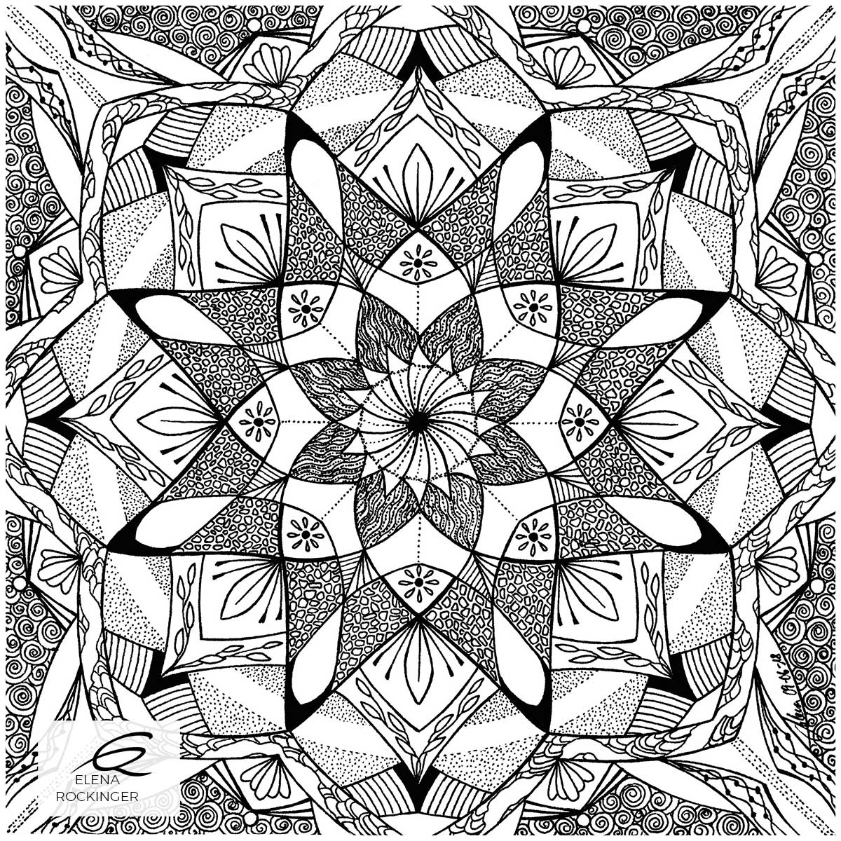 Colouring Books — Archive 35 Illustration Ink Colouring Book Elena Rockinger Love Mandala 35 S