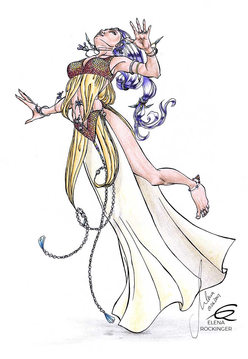 01 drawing figure ink colour pencil character elena rockinger aly s