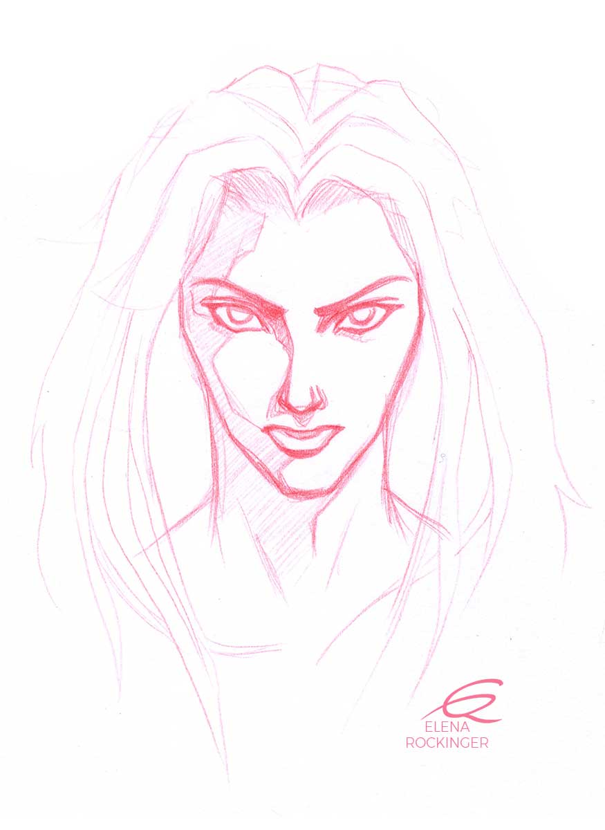 01 drawing figure pencil red character elena rockinger aasji s