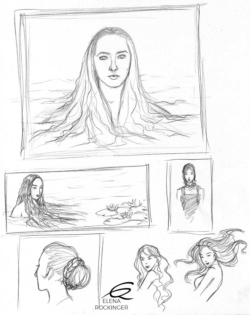 01 Llustration Graphite Sketch Elena Rockinger Hair 01 S
