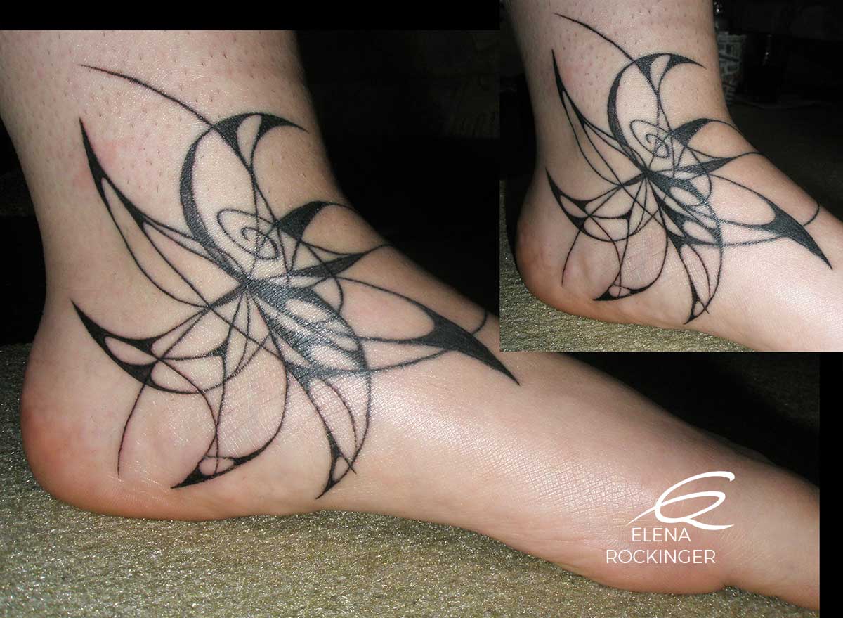 01 Tattoo Freeflow Foot Star Flower Elena Rockinger S